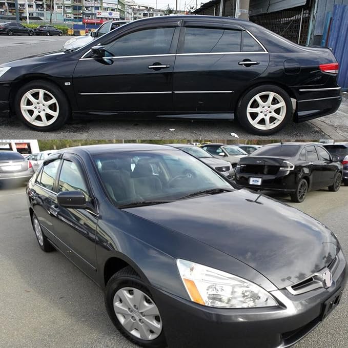 Original 4pcs Side Window Deflectors, Outside Mount Tape-On Rain Guards Set, Nice Side Window Visors Compatible with 2003-2007 Accord 4-Door Sedan Only |94943|