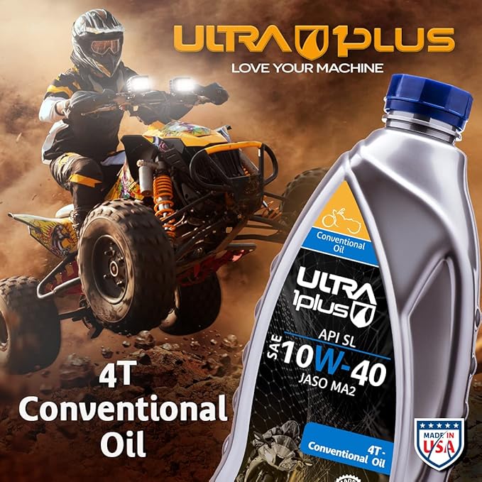 ULTRA 1PLUS 4T 10W-40 Conventional Motorcycle Oil API SL JASO MA2-10W40 Motor Oil, 3 Quarts