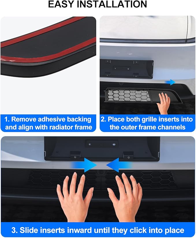 for Tesla Grille Mesh Inserts Model Y Juniper 2025 2026 Front Air Inlet Vent Grille Cover Replacement Vent Cover Model Y Accessories Abs Air Intake Protector Detachable Version