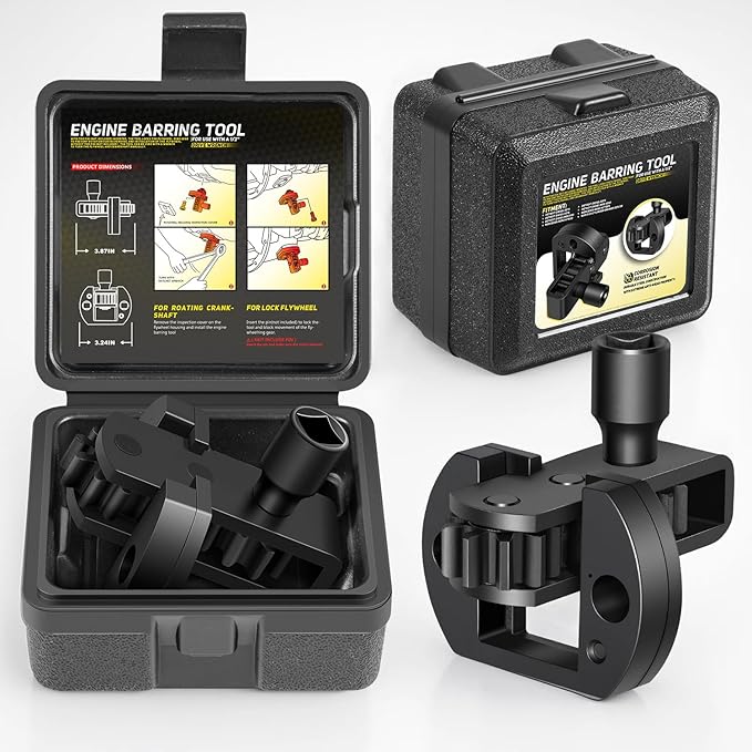 J-46392 Engine Barring Tool with Storage Box for Detroit Diesel DD13 DD15 DD16 MBE 4000/900,Fit for Mercedes Actros/Atego, MAN D25/28 – W904589046300 – Heat-Treated Carbon Steel Flywheel Cranking Tool