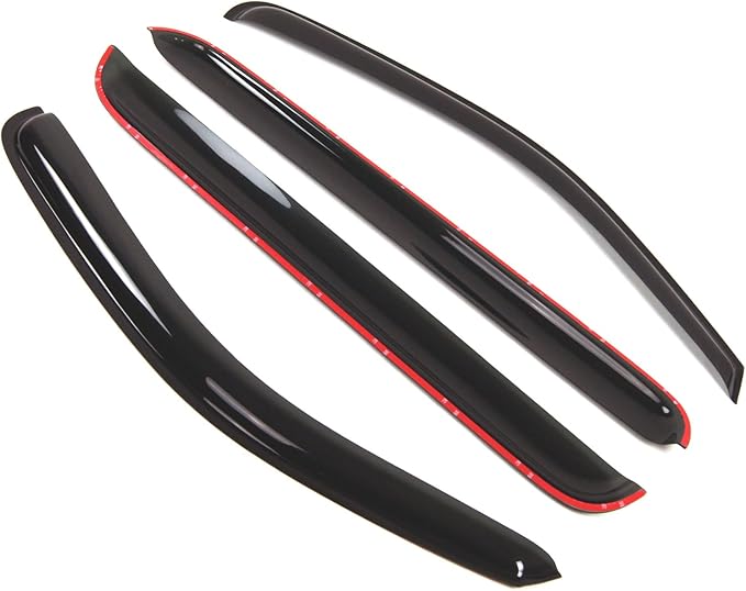 TuningPros Outside Mount Window Vent Visors Rain Guards Compatible with Nissan Pathfinder 2005-2012 | Side Window Wind Deflectors Rain Shields | Smoke Tinted, 4 Pcs Set, DGWV-350