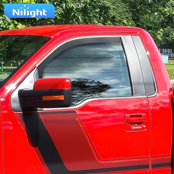 Nilight in-Channel Rain Guards for Ford F150 2021 2022 2023 2024 Regular Cab/Super Crew/Super Cab, Vent Window Visors, Original Window Deflectors-2PCS