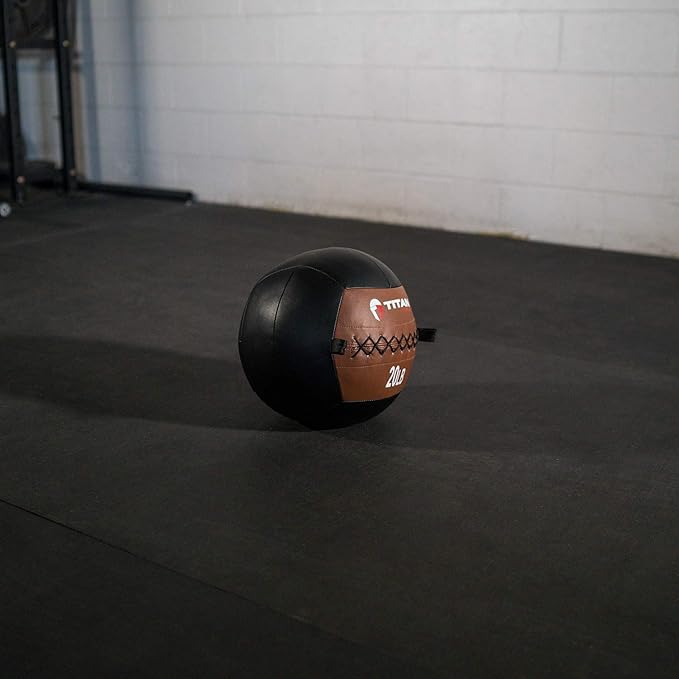 Titan Fitness Soft Leather Medicine Wall Ball Durable, Endurance, Cardio, Core Strength
