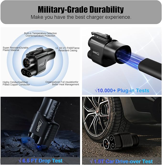 Tesla Supercharger Adapter, NACS to CCS Adapter, [Max 500A, 1000V] for Ford, Rivian, Cadillac, Polestar GM& More, NACS to CCS1 Charger Adapters is Compatible with V3 and V4 Tesla Superchargers Station