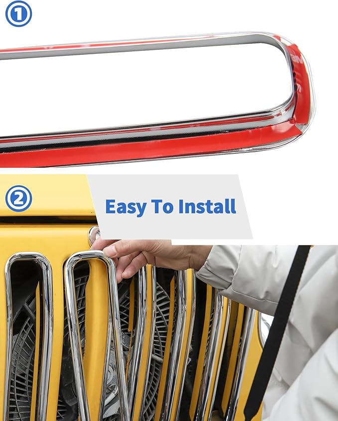 Chrome TJ Grill Inserts Front Grille Mesh no Mesh Cover Guard for Jeep Wrangler TJ 1997-2006 Clip-on Grille Accessories