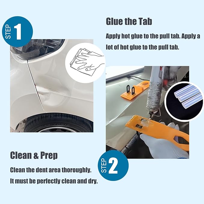 Dent Remover Tool for Car, Car Dent Repairing Tool, Paintless Glue Puller Tabs Manual Expander, Auto Body Repair Kit for Cars & Metal Sheet Repair