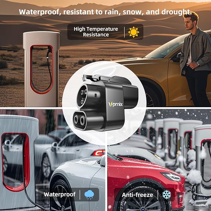 NACS to CCS Adapter, [500A/1000V,500KW Peak Power], Fast Charge Your CCS1 EVs at Tesla Superchargers, Supercharger Adapter Compatible with Ford, Mustang, Rivian, GM, Volvo and Polestar EVs