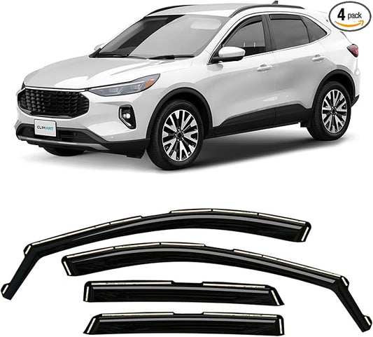 CLIM ART in-Channel Incredibly Durable Rain Guards for Ford Escape 2020-2026, Original Window Deflectors, Vent Window Visors, Vent Deflector, 4 pcs. - 620146