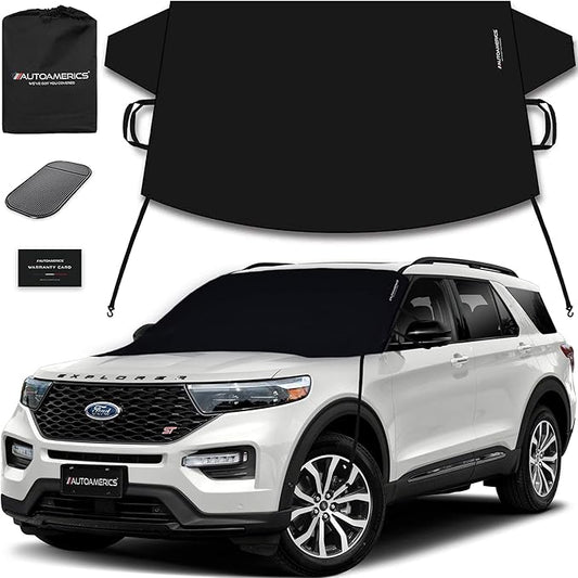 AUTOAMERICS Windshield Snow Cover - Windshield Cover for Ice and Snow - Waterproof Shield Window Protector for Car Truck SUV
