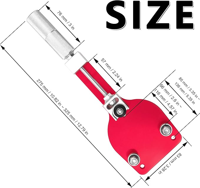 77750 Oil Filter Cutter 2-3/8" to 5" Oil Filter Cutting Tool Oil Filter Opener to Inspect What The Filter Catches Universal Adjustable Metal Can Cutting Tool with a Spare Blade, Aluminum, Red