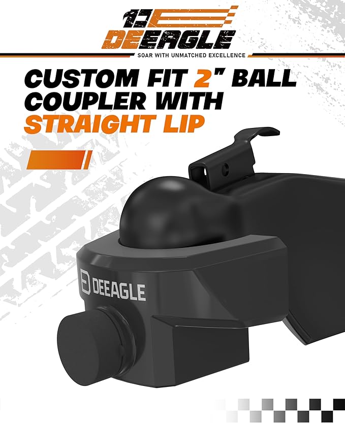 DEEAGLE Heavy Duty Trailer Coupler Lock, RV Trailer Locks Fits 2” Couplers, Anti-Theft Ball Hitch Lock, Black