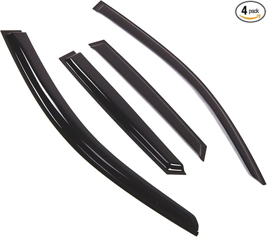 TuningPros Outside Mount Window Vent Visors Rain Guards Compatible with Audi Q3 2013-2016 | Side Window Wind Deflectors Rain Shields | Smoke Tinted, 4 Pcs Set, DGWV-775