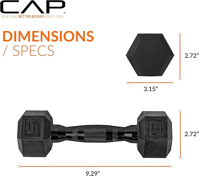 CAP Barbell Coated Dumbbell Weight | Multiple Options Pairs & Sets