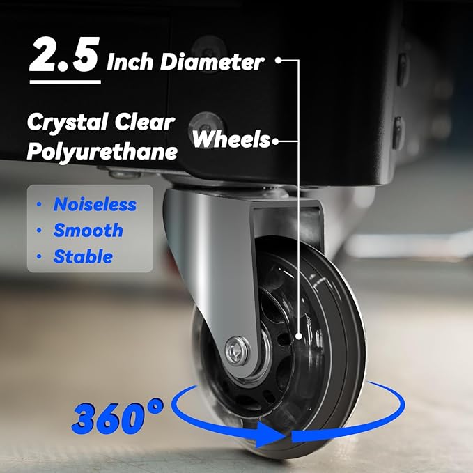 Rolling Creeper Garage Shop Seat for Men, Padded Mechanics Stool with Tool Tray Storage for Garage, Rolling Workshop Stool with Wheels, Auto Creeper Seat, 330 LBS Capacity, Heavy Duty, Black