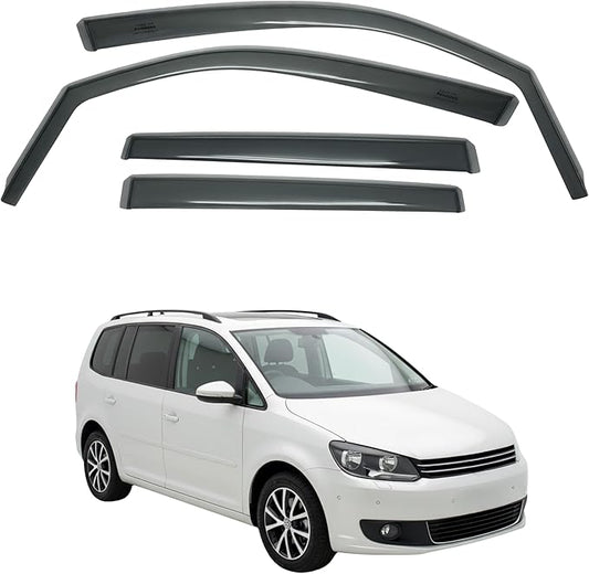 in-Channel Car Window Rain Guard Compatible with VW Touran fit:2010-2015 4pcs, Taiwan Made Precise & Transparent Car Wind Deflectors No Water Leakage Visors