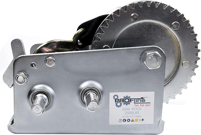 2500lbs Hand Winch Heavy Duty Boat Trailer Winch Two-Way Ratchet Gear Manual Winch Hand Crank Crane Weight Pulling for ATV Truck Towing Rope Winch