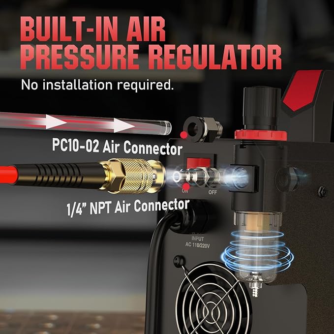 YESWELDER CUT-55DS NHF PLUS Plasma Cutter, 55Amp 110V/220V Non-High Frequency Non-Touch Pilot Arc 4-In-1 Plate Cutting/Grid Cutting/Gouging/Marking Multifunctional Plasma Cutting Machine