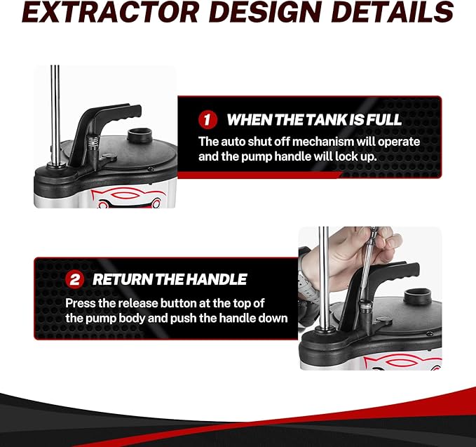 BILITOOLS 9L Manual Oil Extractor Pump, Vacuum Fluid Extractor for Automotive Engine Oil Change Large Capacity 2.4 Gallon for Boat Marine Jetski ect.