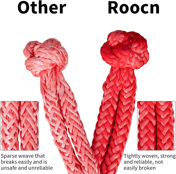 Soft Shackle,Synthetic Soft Shackle 0.8" X 24" Light Weight (56,000 LBS Breaking Strength) with Extra Sleeves for ATV Sailing SUV Off Road Towing