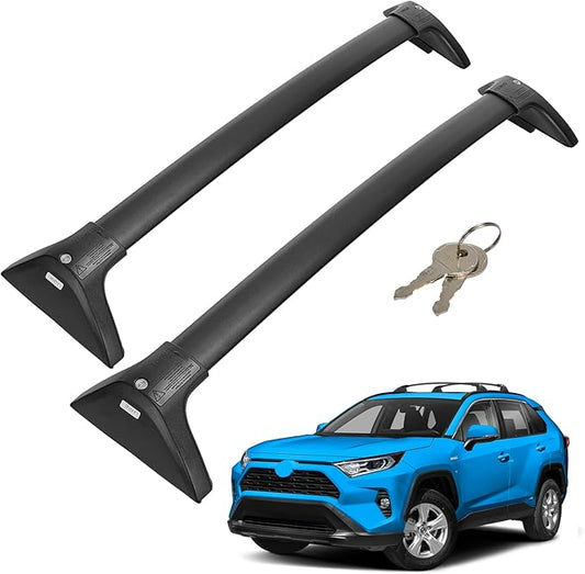 JOYTUTUS Lockable Car Roof Rack Cross Bars, Compatible with Toyota RAV4 2019-2025 with Factory Side Rail (Not Fit Adventure/Hybrid Woodland Edition/TRD Off-Road/22-24 LE), Aluminum Crossbars