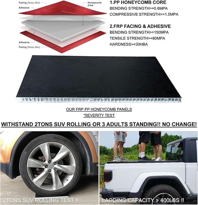 Mamoru Hard Tri-Fold 6.5' Truck Bed Cover for 2015 2016 2017 2018 2019 2020 2021 2022 2023 2024 2025 2026 Ford F-150 FRP Tonneau Cover | Styleside