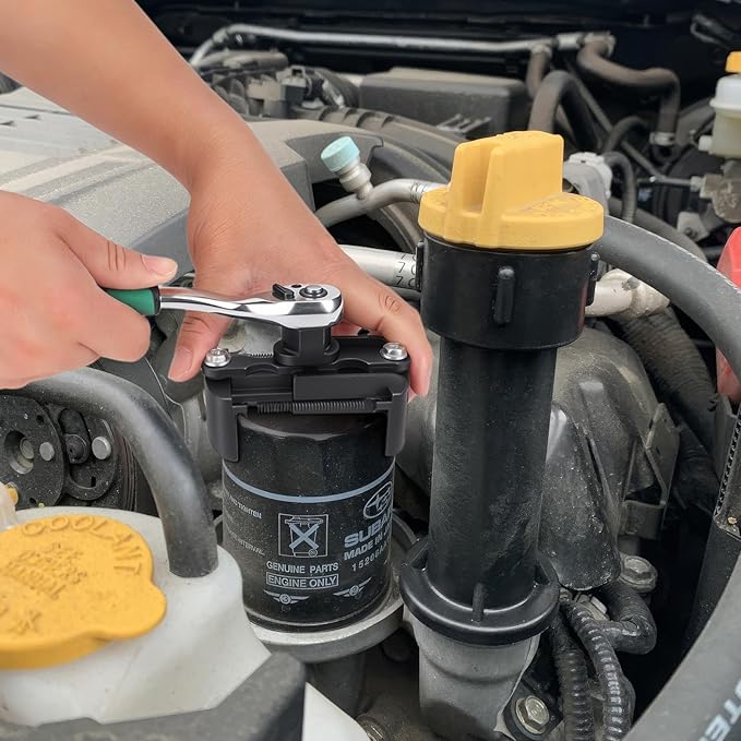 Adjustable Oil Filter Wrench Removal Tool 1/2'' Drive, Universal Oil Filter Cap Socket Wrench, fits Small & Medium-sized Spin-on Oil Filter (60-80mm)