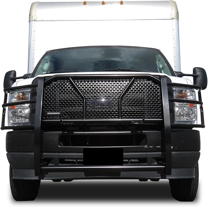 Black Horse Rugged Heavy Duty Grille Guard Modular Black Compatible with 2015-2025 Ford E-350/2015-2025 Ford E-450 -RU-FO350-B