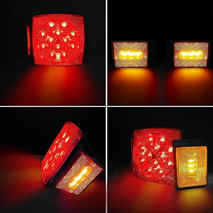 LED Trailer Light Kit,License plate light, 12V,IP67 Waterproof for Under 80 Inch Boat utility Trailer Trucks Campers RVs Snowmobiles DOT Compliant(Lights Kit)