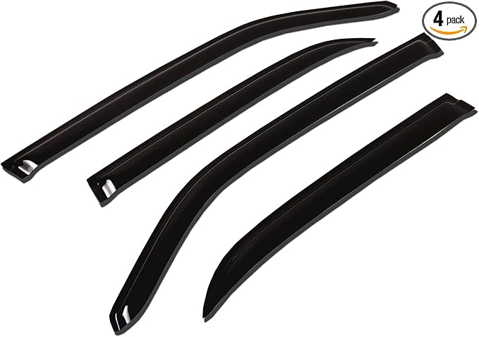 Tuningpros WV-785 Outside Mount Window Visor Deflector Rain Guard Dark Smoke 4-pc Set, Compatible with 2015-2016 GMC Yukon XL