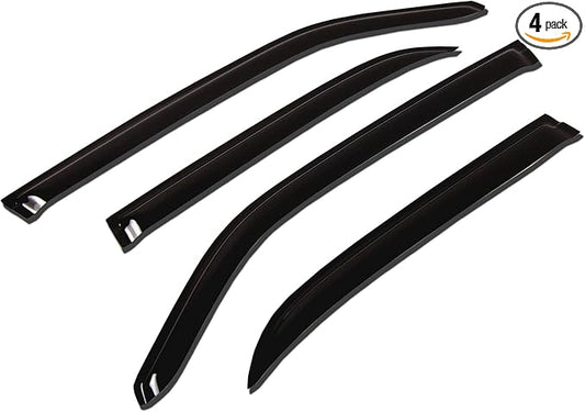 Tuningpros WV-785 Outside Mount Window Visor Deflector Rain Guard Dark Smoke 4-pc Set, Compatible with 2015-2016 GMC Yukon XL