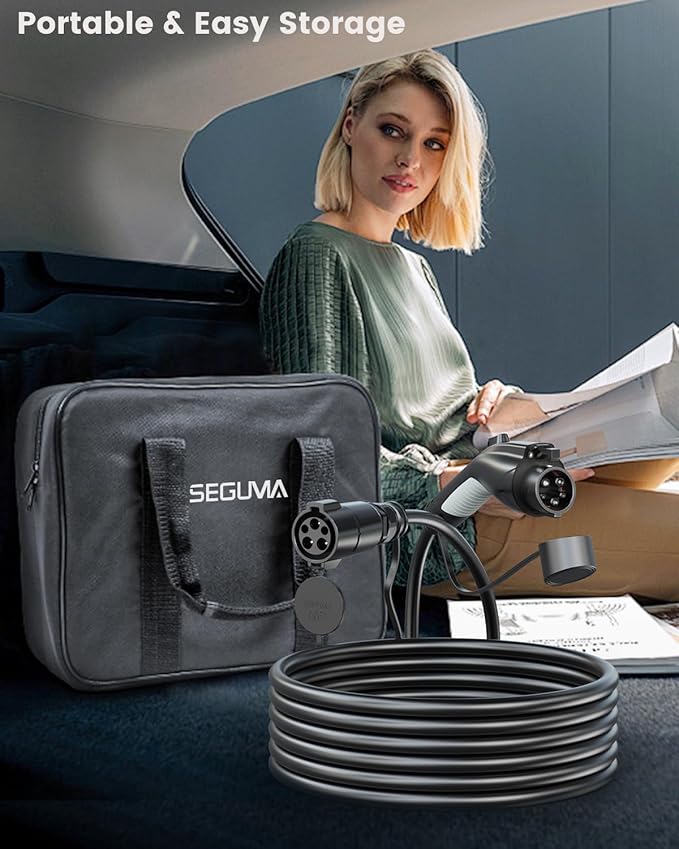 EV Charger Extension Cable, 21ft 40Amp J1772 Extension Cable Compatible with 110V-240V SAE J1772 EV Chargers, Suitable for J1772 EVs/PHEVs, Level 1/ Level 2 IP66 Car Charger Extension Cord with Bag