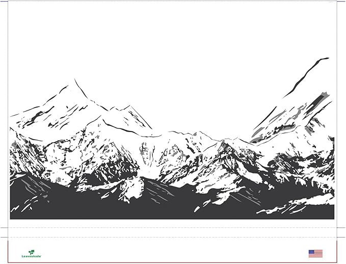 Leaveshade RV Awning Fabric Replacement Camper Trailer Awning Fabric Super Heavy Vinyl Coated Polyester 11'3''(Fit for 12' Awning)-Mountains (Custom Looking)