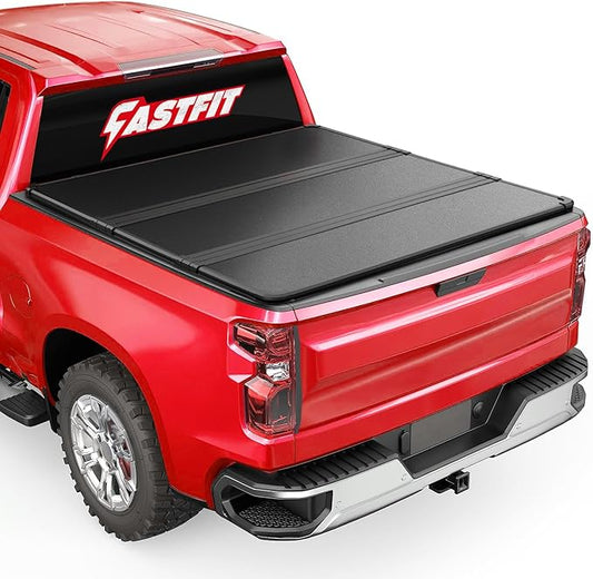 FASTFIT Hard Tri-Fold Tonneau Cover Fits 2020-2025 Chevy Silverado/GMC Sierra 2500 HD 3500 HD with 6.9ft (82.2in) Truck Bed w/o Multi-Flex Tailgate | On Top |