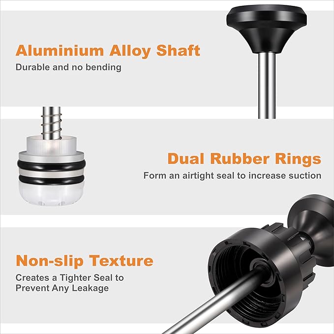 FOUR UNCLES 200cc Fluid Extractor & Fill Pump for Automotive Use - Oil Syringe with a 23" Hose & Two 12" Extension Tubes for Easy Oil Change