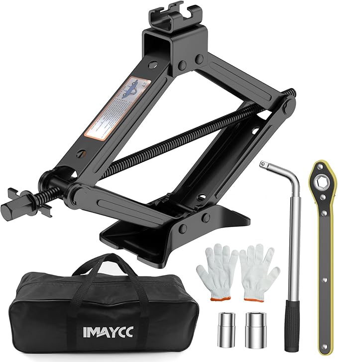 IMAYCC Car Jack Kit, Scissor Jack for Car 2 Ton (4409 lbs) Tire Jack Repair Kit,Spare Tire Changing Kit with Lug Wrench,Emergency Kit for Vehicle/Auto/SUV/MPV