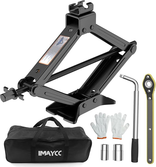 IMAYCC Car Jack Kit, Scissor Jack for Car 2 Ton (4409 lbs) Tire Jack Repair Kit,Spare Tire Changing Kit with Lug Wrench,Emergency Kit for Vehicle/Auto/SUV/MPV