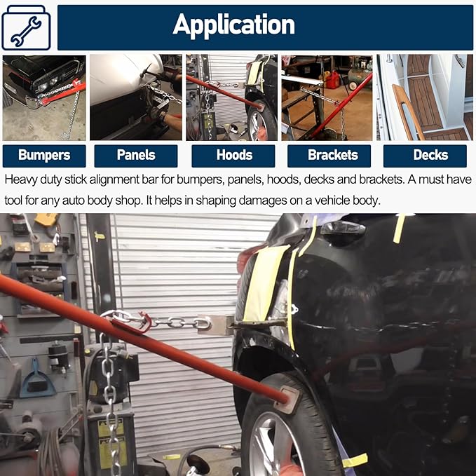 77175 Pulling Stick Tool for Car Repair (52" Long), Auto Body Puller Alignment Bar for Aligning Bumpers, Panels, Hoods, Decks and Brackets Pull Stick XL