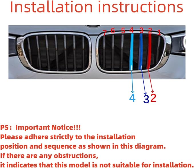 Automotive Grill Inserts for BMW X3 F25 2011-2017 and X4 F26 2014-2018 7-Beam (NOT for 2018 - up model of G02 X4)