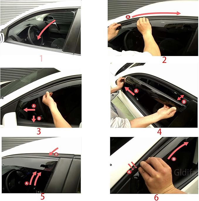 inchannel Smoke Window Visor Rain Guards Compatible with Ram 1500 Crew Cab 2019-2025 Vent Visor 4pc