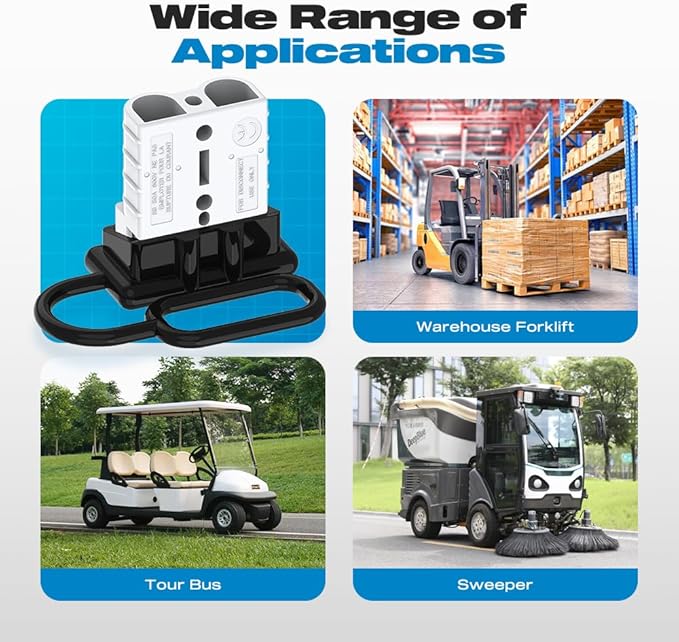 Anderson Connector, 50AMP 6-12 Gauge Battery Quick Connect/Disconnect Connector Kit 600V with Mounting Bracket Waterproof Cap for RV Truck Winch(2 Pack) Gray