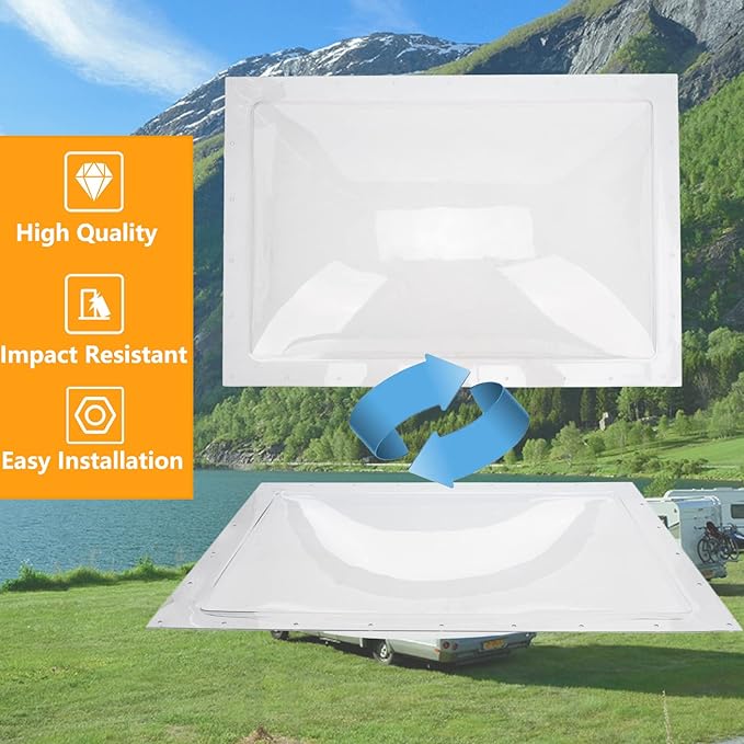 RV Skylight Outer Dome,18"x26" OD Universal Skylight Fits All Standard 14" x 22" Skylight Openings Replacement Travel Trailer RV Camper Truck Replace# SL1422C (Clear)