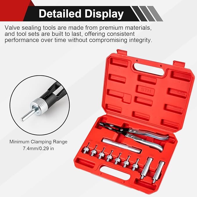 11PCS Valve Seal Removal Tool Disassembly Pliers, Equipped with a Variety of Socket Sizes, Fits Most Engine Valves