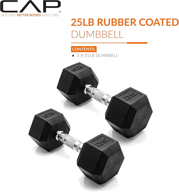 CAP Barbell Coated Dumbbell Weight | Multiple Options Pairs & Sets