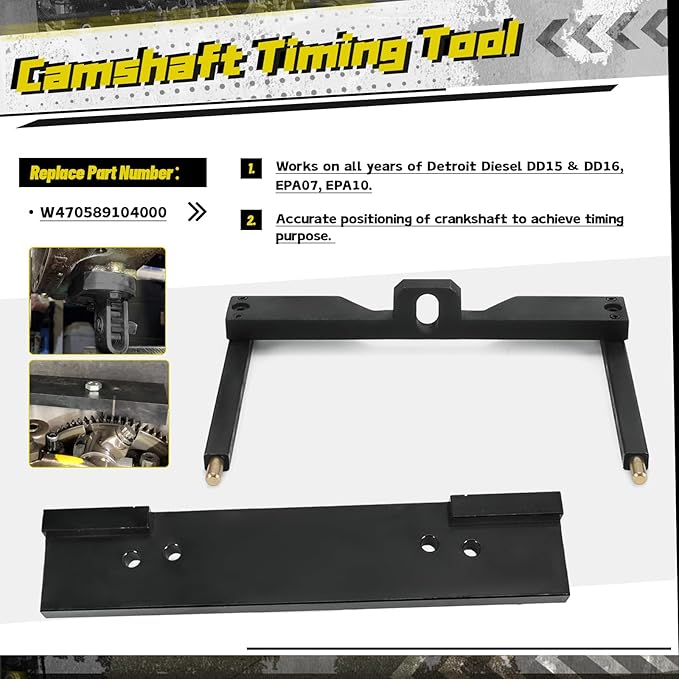 for Detroit Diesel DD15 DD16 Engine Brake Adjustment Tool Engine Barring Tool TDC Locating Pin Camshaft Timing Tools W470589042300 J-46392 W470589001500 W470589104000 (6 PCS)