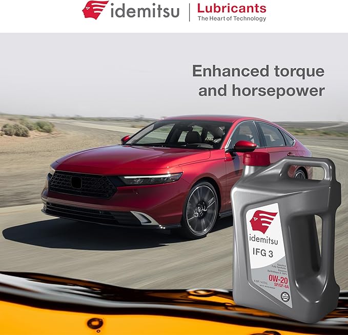 Idemitsu IFG 3 0W-20 Motor Oil Full Synthetic- 5 Quart, Case of 4 | SP/GF-6A Certified Engine Oil for TGDI & PFI Engines | Engineered for Maximum Efficiency and Protection