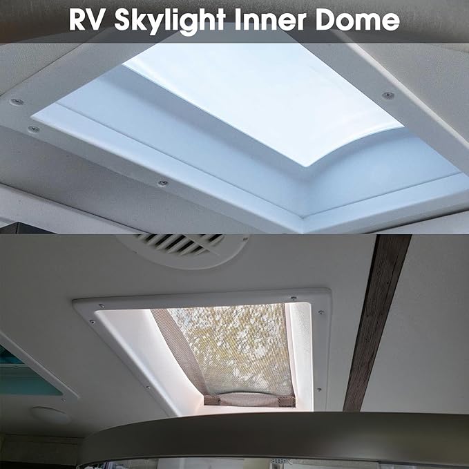XMK RV Skylight Replacement Inner Dome, 14" x 22" x 2.9" RV Skylight Inner Dome with Clear Window for RV's Campers Food Trucks Shower Roof Opening, Include Screws