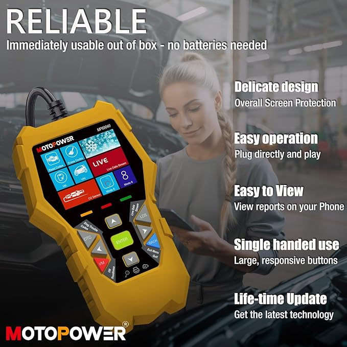 MOTOPOWER MP69040 Car OBD2 Scanner Code Reader Engine Fault Code Reader Scanner CAN Diagnostic Scan Tool for All OBD II Protocol Cars
