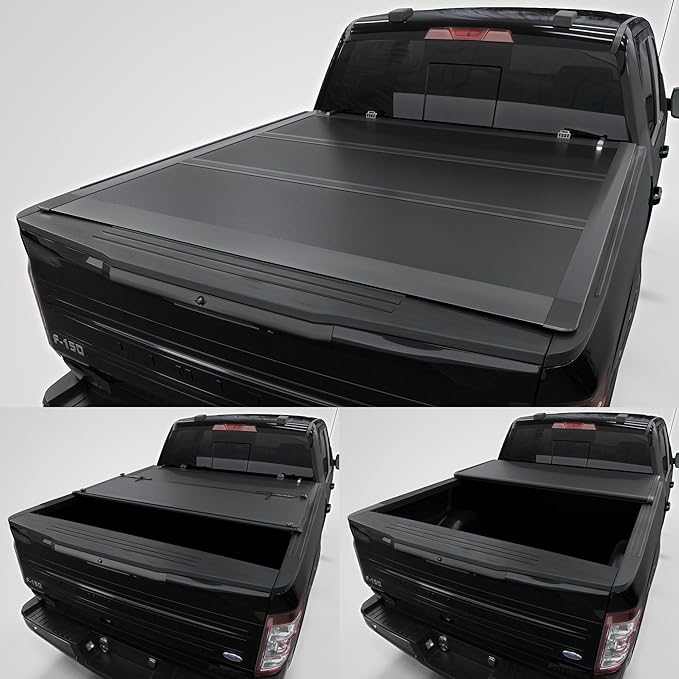 Low Profile Tri-Fold Truck Bed Tonneau Cover Fits 2004-2014 Ford F-150 | 5'5" (67") Bed | CFLPX013