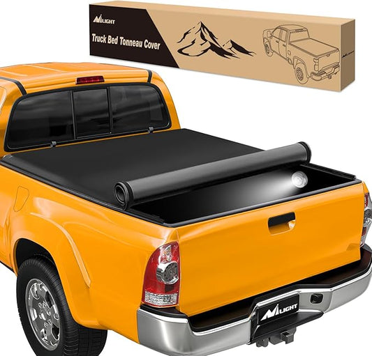 Nilight Soft Roll Up Truck Bed Tonneau Cover Compatible with Toyota Tacoma 2005 2006 2007 2008 2009 2010 2011 2012 2013 2014 2015 6ft