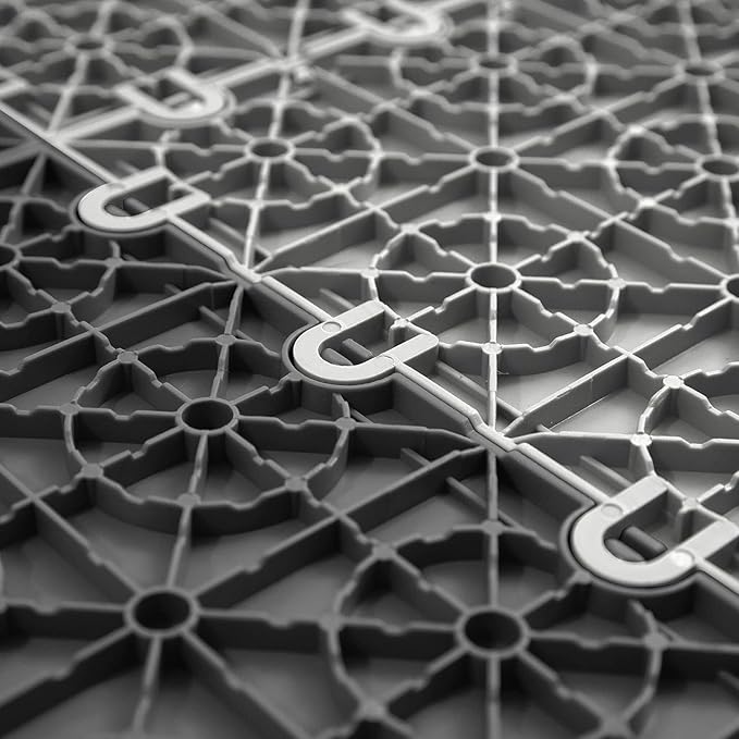 FlooringInc's Nitro 12"x12" Snap-Together Garage Flooring Tiles, Non-Slip Interlocking Plastic Garage Floor Mat, Garage Organization & Garage Storage, Diamond Pattern, Graphite, 24 Tiles, 24 Sq/Ft